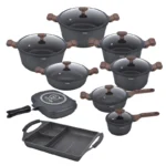 سرویس قابلمه 17 پارچه جی فی نی مدل G-03 رنگ قهوه ای روشن